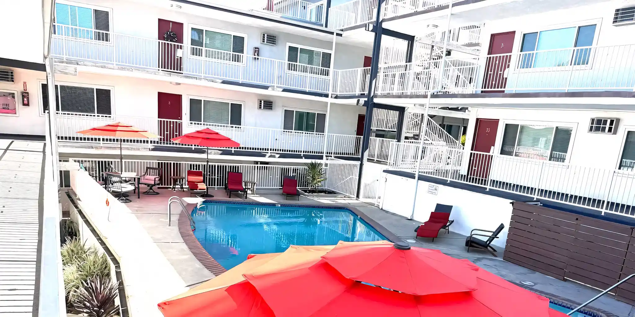 Amberwood Terrace community pool and outdoor social spaces